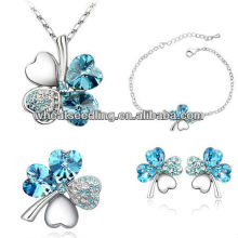 Quatro Leaf Clover Crystal Atacado Pingente Moda Colar 011120825